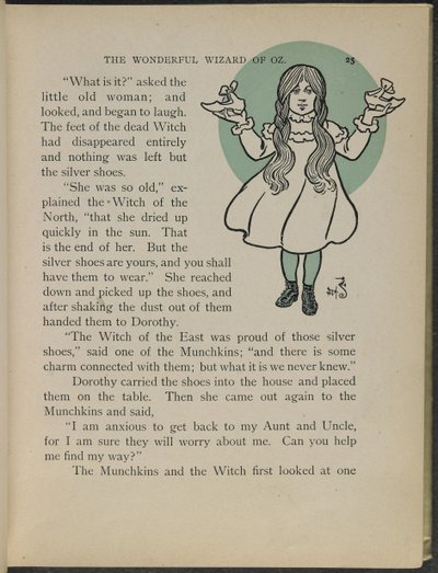 Ilustracja z książki "Cudowny Czarnoksiężnik z Krainy Oz" autorstwa Lymana Franka Bauma autorstwa William Wallace Denslow
