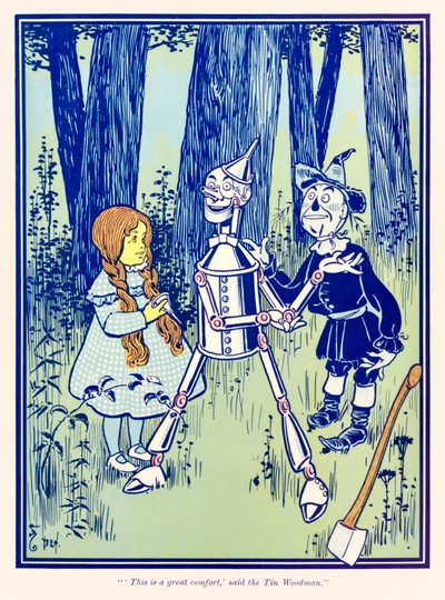 ??To wielki komfort,? powiedział Tin Woodman.? z filmu ?Wspaniały Czarnoksiężnik z Krainy Oz? autorstwa L. Franka Bauma autorstwa William Wallace Denslow