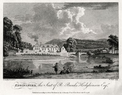 Edwinsford, siedziba R Banks Hodgkinson Esq, Carmarthenshire, 1776 autorstwa William Watts