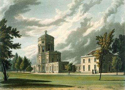Na zewnątrz Obserwatorium Astronomiczne, ilustracja z Historii Oksfordu, ryty: Joseph Constantine Stadler (fl.1780-1813) wyd. R. Ackermann, 1813 (akwatinta) autorstwa William Westall
