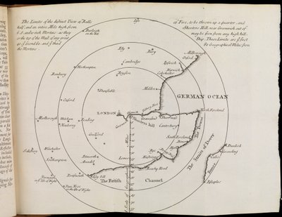 Mapa południowo-wschodniej Anglii autorstwa William Whiston