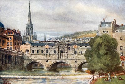 Kąpiel, Pulteney Bridge (kolor lito) autorstwa William Wiehe Collins