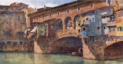 Florencja. Ponte Vecchio (kolor lito) autorstwa William Wiehe Collins