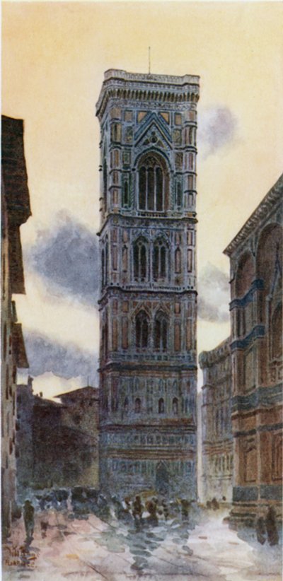 Florencja. Campanile (kolor lito) autorstwa William Wiehe Collins