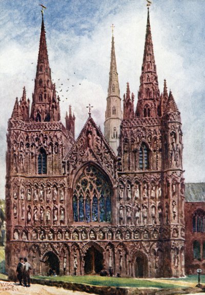 Lichfield, Front Zachodni (kolor lito) autorstwa William Wiehe Collins