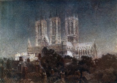 Lincoln, by Moonlight (kolor lito) autorstwa William Wiehe Collins
