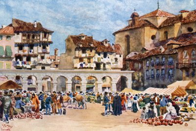 Segovia, Plaza Mayor (kolor lito) autorstwa William Wiehe Collins