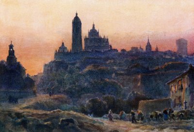 Segovia, o zachodzie słońca (kolor lito) autorstwa William Wiehe Collins