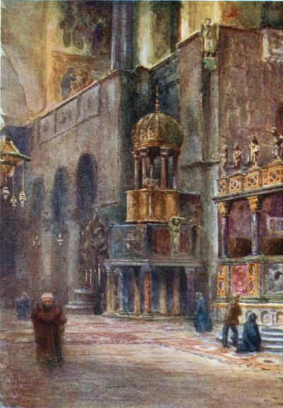 Wenecja. Wnętrze św. Marka (kolor lito) autorstwa William Wiehe Collins