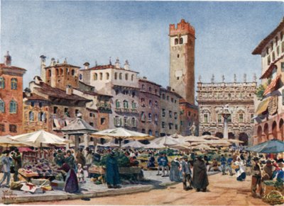 Veronie. Rynek (kolor lito) autorstwa William Wiehe Collins