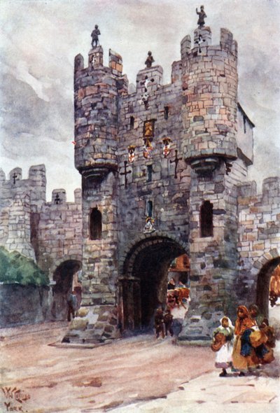 York, Micklegate Bar (kolor lito) autorstwa William Wiehe Collins