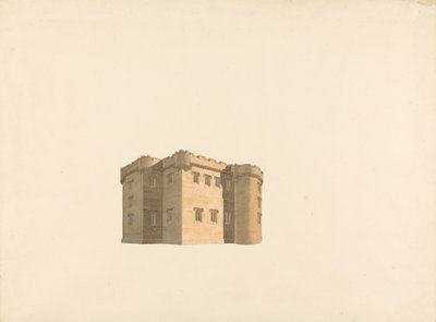 Zamek Cluny, Aberdeenshire, Szkocja: Perspektywa autorstwa William Wilkins