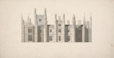 Elewacja proponowanego projektu dla Cambridge Colleges autorstwa William Wilkins