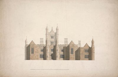 Elewacja proponowanego projektu dla Cambridge Colleges autorstwa William Wilkins