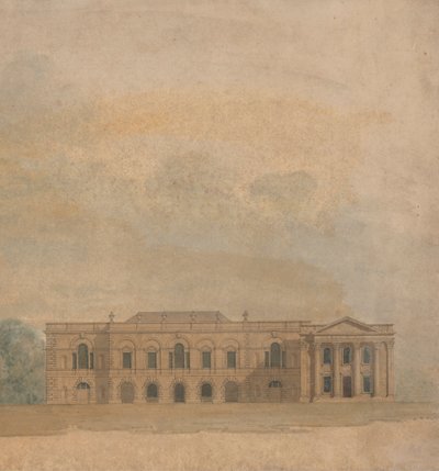 Elewacja proponowanego projektu dla Cambridge Colleges autorstwa William Wilkins