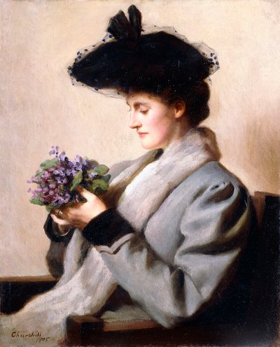 Nosegaj fiołków - Portret kobiety, 1905 autorstwa William Worcester Churchill