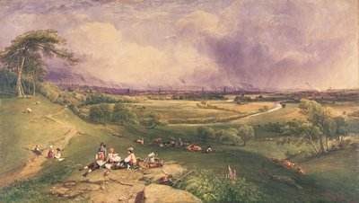 Manchester z klifu, Higher Broughton (akwarela na papierze) autorstwa William Wyld