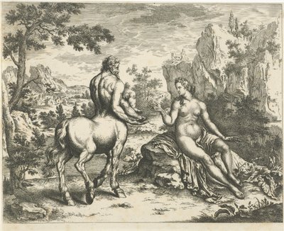 Ocyrhoe przepowiada los Chirona i Asklepiosa autorstwa William Young Ottley