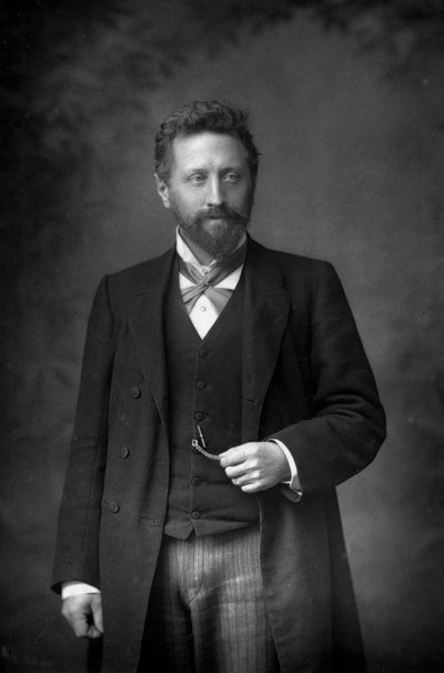Profesor William Edward Ayrton 1847-1908, brytyjski fizyk i inżynier elektryk, 1893. autorstwa William and Daniel Downey