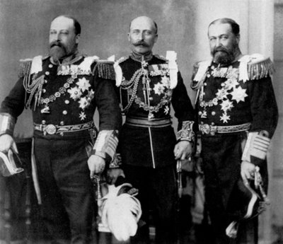 Książę Walii i jego bracia na ślubie księcia Yorku, 6 lipca 1893 1964 r. autorstwa William and Daniel Downey