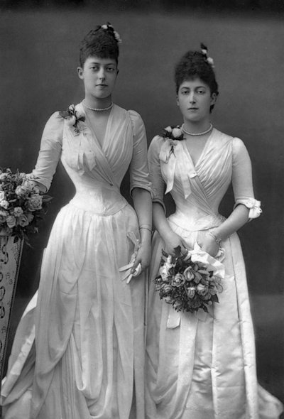 Księżniczki Wiktoria 1868-1935 i Maud 1869-1938 Walii, 1890. autorstwa William and Daniel Downey