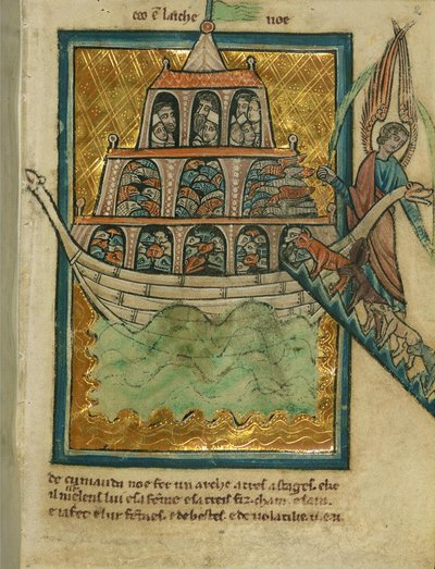 Zwierzęta wchodzą do Arki Noego, ok. 1250 (atrament i farba na pergaminie) autorstwa William de Brailes