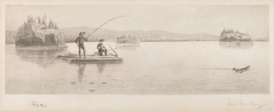 Bez tytułu (łowienie na tratwie z bali) autorstwa William de la Montagne Cary