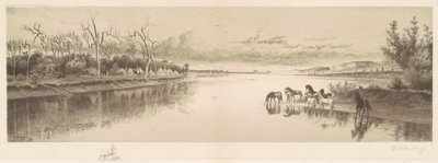 Bez tytułu (obóz rdzennych Amerykanów) autorstwa William de la Montagne Cary