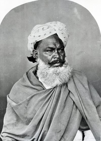 Portret mężczyzny z Indii, z „Kostiumy i ludzie Indii”, ok. 1860 r. autorstwa Willoughby Wallace Hooper