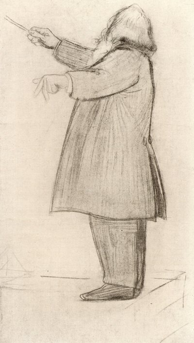 Johannes Brahms (1833-1897) Niemiecki kompozytor, dyrygent (rysunek) autorstwa Willy von Beckerath