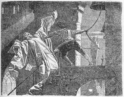 „Historia młodzieży, która wyszła, aby dowiedzieć się, czym był strach” (drzewryt) autorstwa Willy von Beckerath