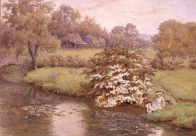 Dzieci bawiące się przy strumieniu autorstwa Wilmot R.W.S. Pilsbury
