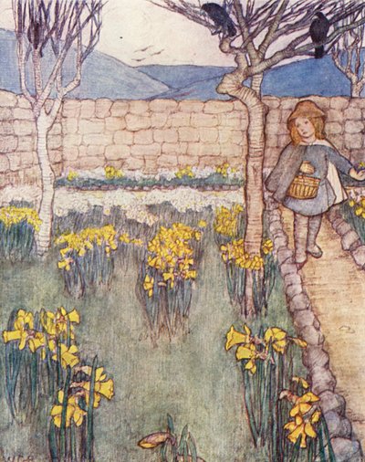 Księga ogrodnictwa dla dzieci: Żonkile (kolorowa litografia) autorstwa Winifred Cayley Robinson