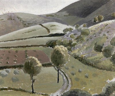 Włoski pejzaż w pobliżu Lago di Piediluco, ok.1920-23 (olej na płótnie) autorstwa Winifred Knights
