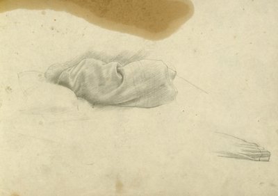 Studium dla śpiącej kobiety dla Santissima Trinita, ok. 1924-30 (ołówek na papierze) autorstwa Winifred Knights