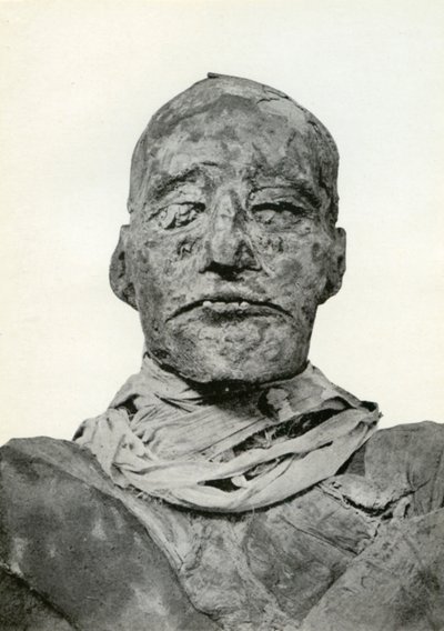 Głowa mumii Ramzesa III, starożytnego egipskiego faraona XX dynastii, c1156 pne 1926 autorstwa Winifred Mabel Brunton