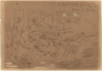 Muszla w okopach przed Richmond [recto], 1862. autorstwa Winslow Homer