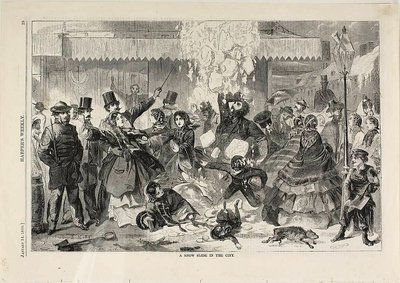 Śnieżna zjeżdżalnia w mieście autorstwa Winslow Homer