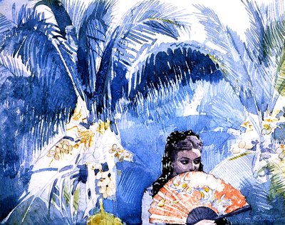 Hiszpanka z wachlarzem autorstwa Winslow Homer
