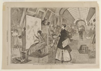 Studenci sztuki i kopiści w galerii Luwru w Paryżu autorstwa Winslow Homer