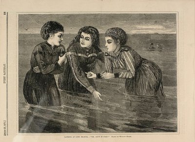 Kąpiel w Long Branch - "Och, jak zimno" autorstwa Winslow Homer