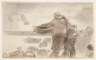 Plaża z łodziami i ludźmi, Cullercoats, Anglia autorstwa Winslow Homer
