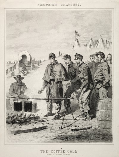 Szkice kampanii: The Coffee Call, 1863. autorstwa Winslow Homer