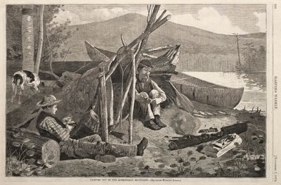 Kemping w górach Adirondack, 1874. autorstwa Winslow Homer