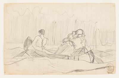 Kajak z trzema mężczyznami autorstwa Winslow Homer