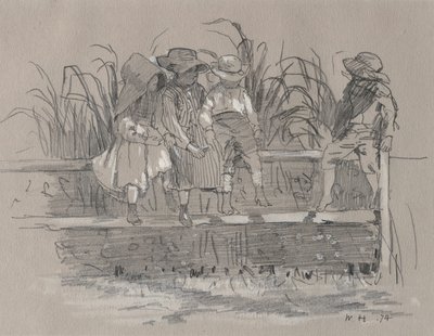 Dzieci siedzące na płocie autorstwa Winslow Homer