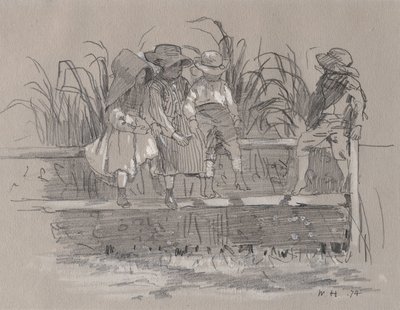 Dzieci siedzące na płocie autorstwa Winslow Homer