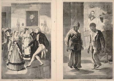 Koniec wojny - zwycięstwo Kadłubka, 1814 r. / Koniec wojny - upadek Babilonu, 1865 r., z ilustrowanej gazety Franka Lesliego, 16 grudnia 1865 r. autorstwa Winslow Homer