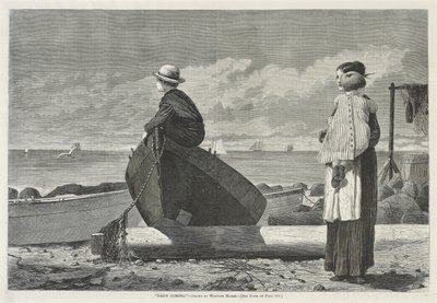 Dads Coming!, 1 listopada 1873 (drewno na papierze gazetowym) autorstwa Winslow Homer