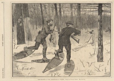 Polowanie na jelenie w Adirondacks zimą, od każdej soboty 21 stycznia 1871 r. autorstwa Winslow Homer